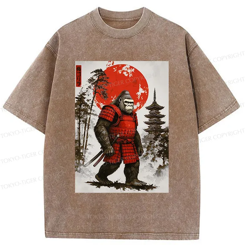 Tokyo-Tiger Gorilla Warrior Washed T-Shirt