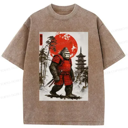Tokyo-Tiger Gorilla Warrior Washed T-Shirt