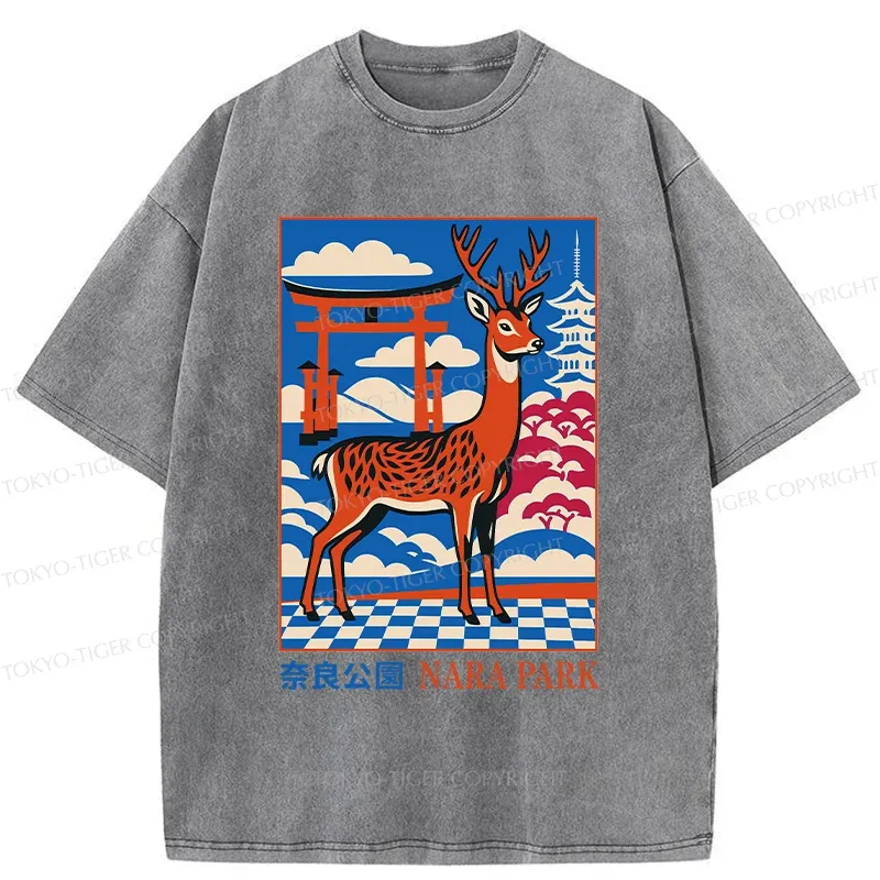 Tokyo-Tiger Nara Deer Park Washed T-Shirt