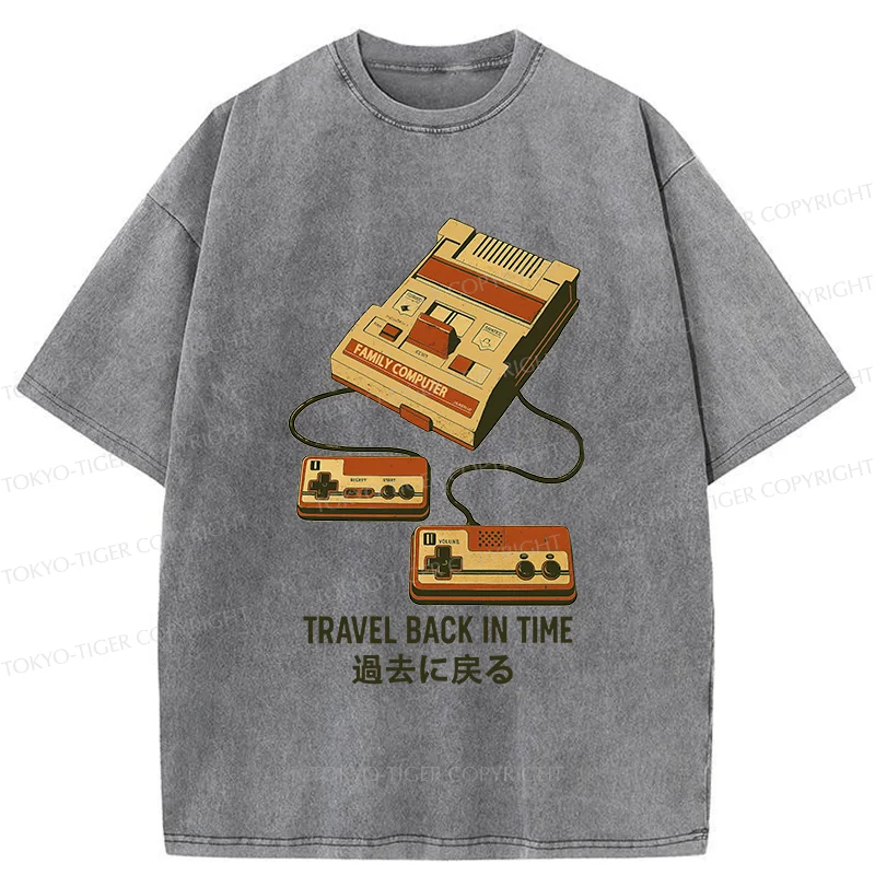 Tokyo-Tiger Game Consoles Of The Past Washed T-Shirt