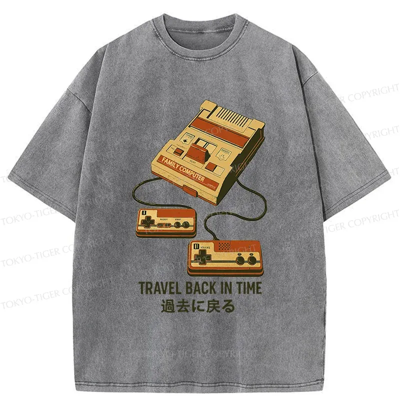 Tokyo-Tiger Game Consoles Of The Past Washed T-Shirt