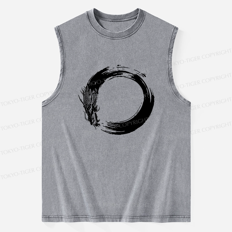 Tokyo-Tiger Dragon's Circle Washed Tank