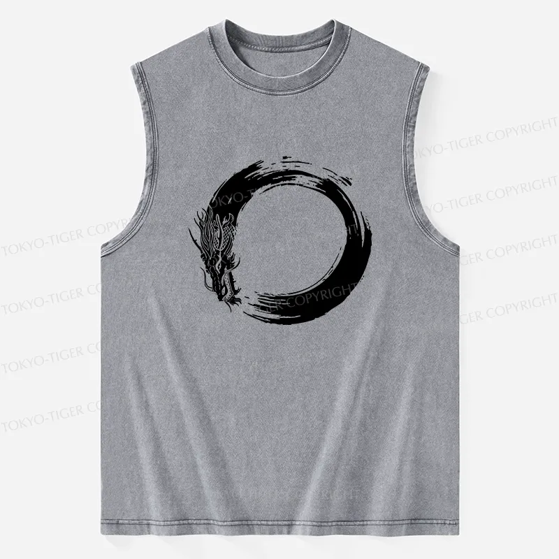 Tokyo-Tiger Dragon's Circle Washed Tank