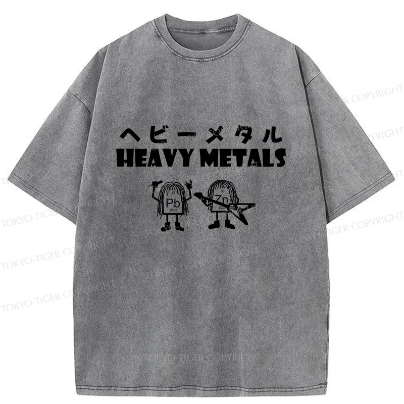 Tokyo-Tiger Heavy Metal Band Washed T-Shirt