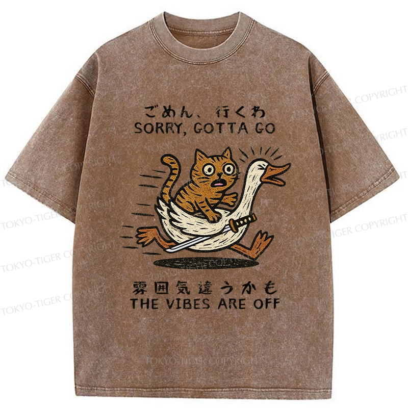 Tokyo-Tiger Sorry I Have To Go Washed T-Shirt