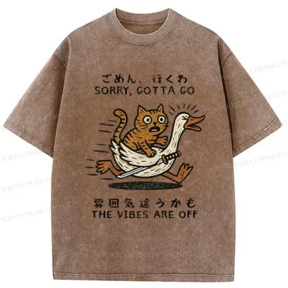 Tokyo-Tiger Sorry I Have To Go Washed T-Shirt