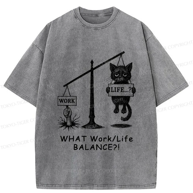 Tokyo-Tiger Work-Life Balance Washed T-Shirt