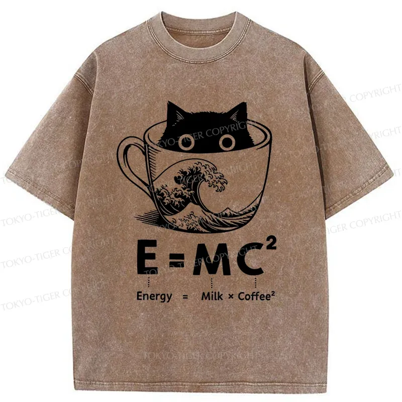 Tokyo-Tiger Funny Espresso Washed T-Shirt