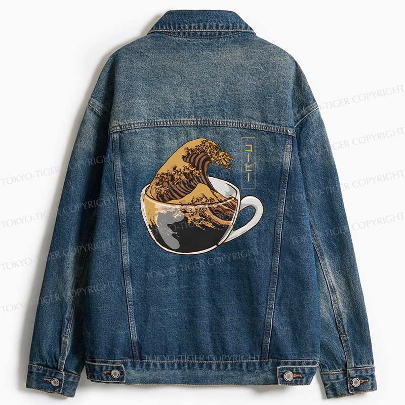 Tokyo-Tiger Coffee Wave Jean Jacket