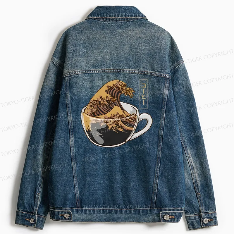 Tokyo-Tiger Coffee Wave Jean Jacket