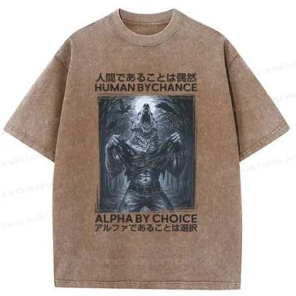 Tokyo-Tiger Howling Wolf Washed T-Shirt