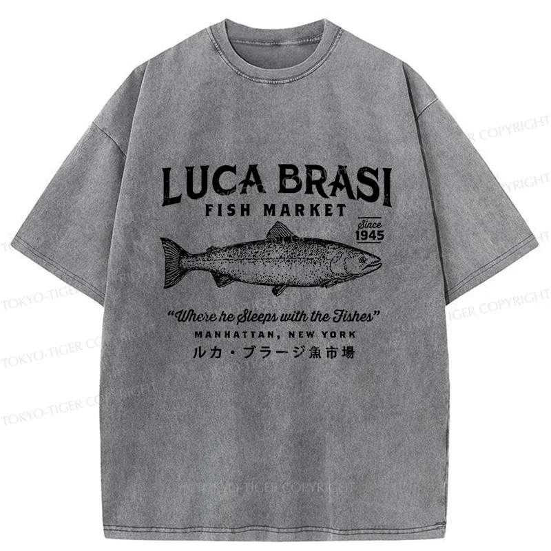 Tokyo-Tiger Funny Fish Market Washed T-Shirt