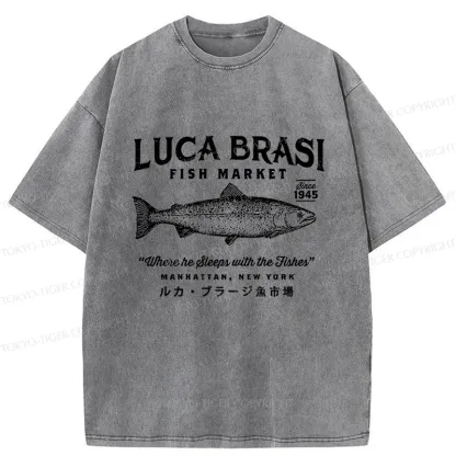Tokyo-Tiger Funny Fish Market Washed T-Shirt