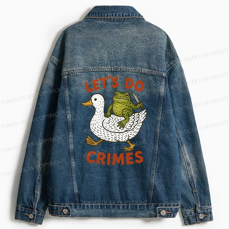 Tokyo-Tiger Frog Ready To Commit Crime Jean Jacket