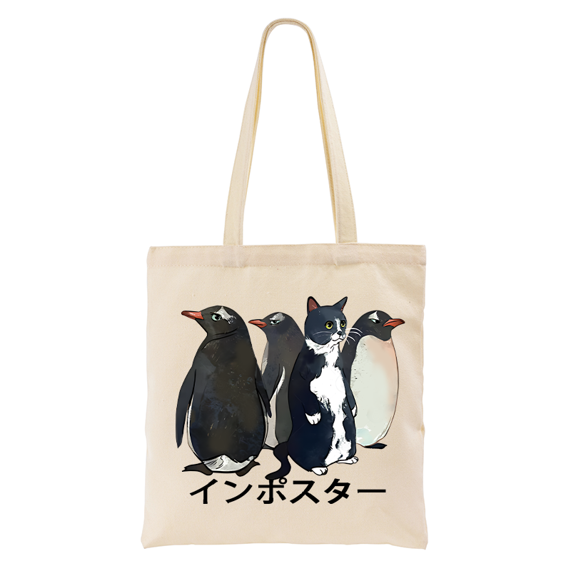 Tokyo-Tiger Imposter Among Penguins Tote Bag