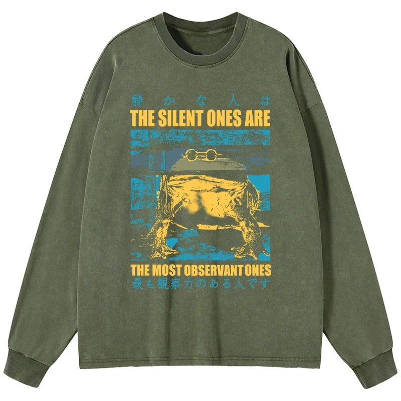 Tokyo-Tiger Silent Frog Japanese Washed Long Sleeve T-Shirt