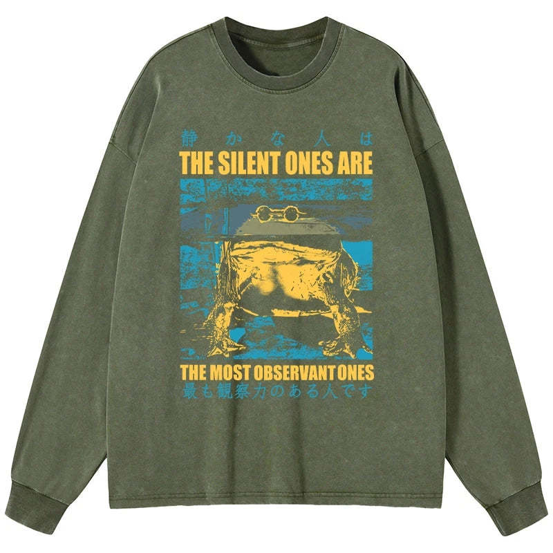 Tokyo-Tiger Silent Frog Japanese Washed Long Sleeve T-Shirt