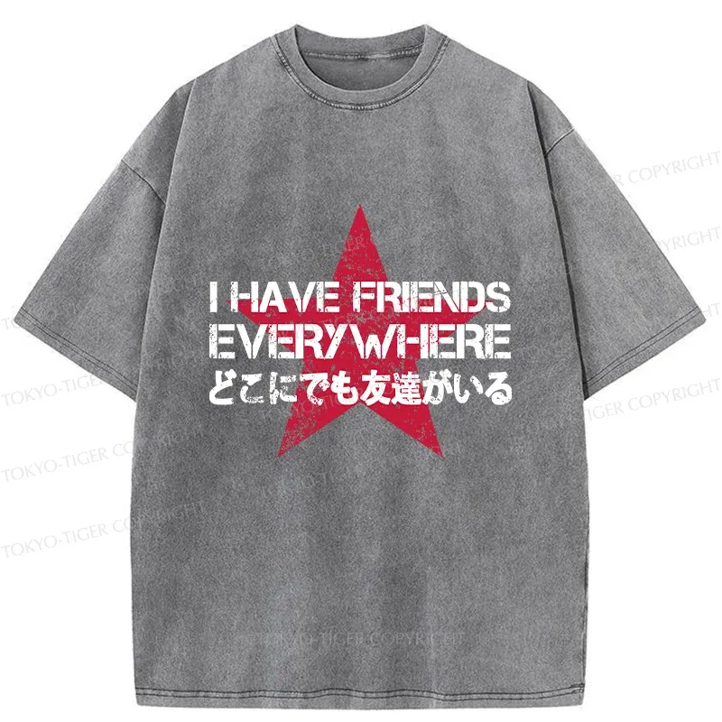 Tokyo-Tiger There Are Friends Everywhere Washed T-Shirt
