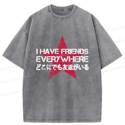 Tokyo-Tiger There Are Friends Everywhere Washed T-Shirt