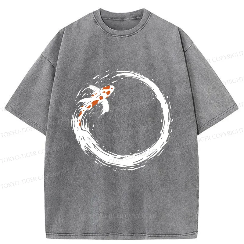 Tokyo-Tiger Ensō Koi Washed T-Shirt