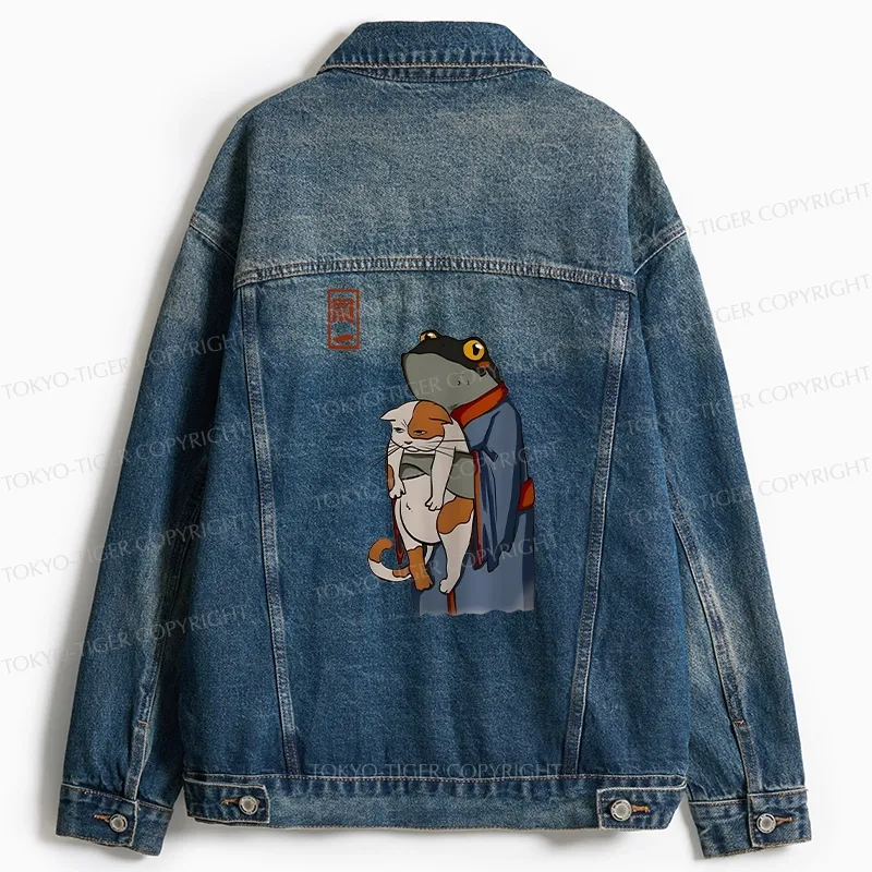 Tokyo-Tiger The Frog Holds The Cat Jean Jacket