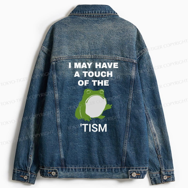 Tokyo-Tiger Funny Frog Flipping The Bird Jean Jacket