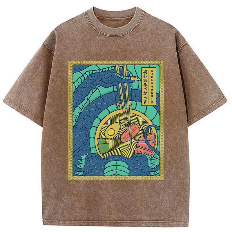 Tokyo-Tiger Dragon Ramen Lover Washed T-Shirt