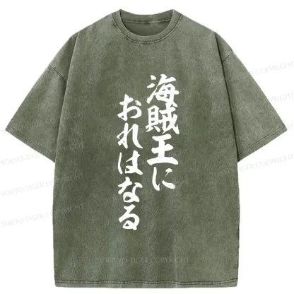 Tokyo-Tiger Funny Japanese Quotes Washed T-Shirt