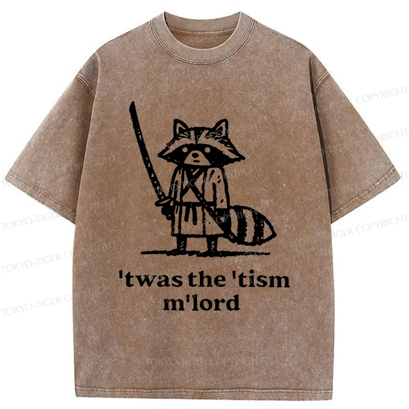 Tokyo-Tiger Focused Samurai Raccoon Washed T-Shirt