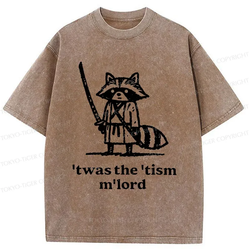 Tokyo-Tiger Focused Samurai Raccoon Washed T-Shirt
