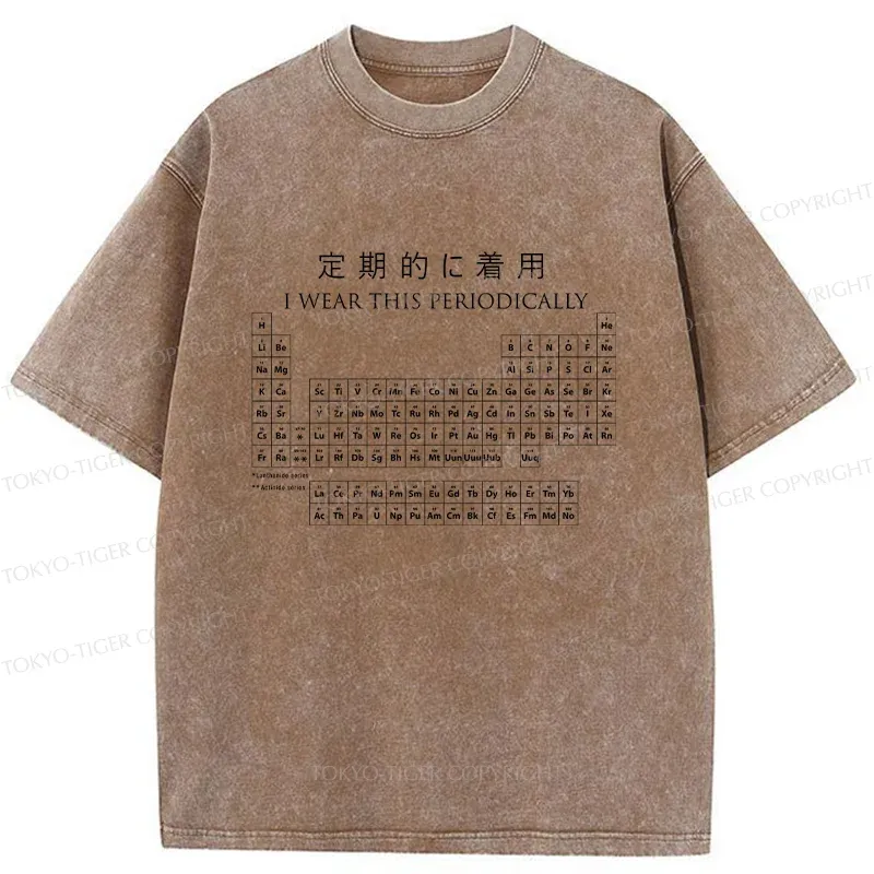 Tokyo-Tiger Interesting Periodic Table Washed T-Shirt