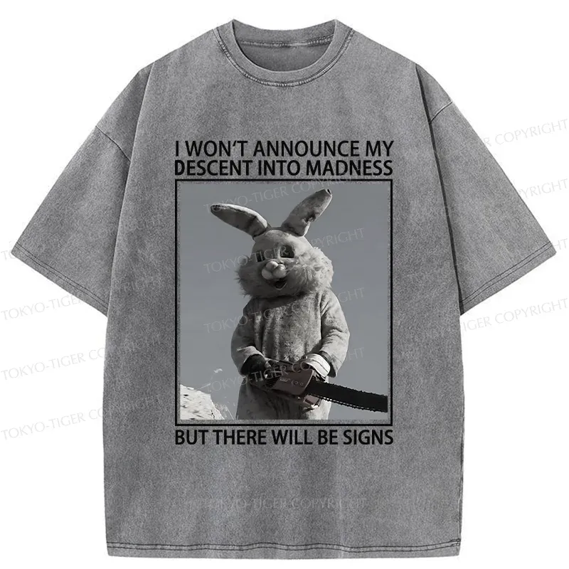 Tokyo-Tiger Rabbit Goes Into Madness Funny Washed T-Shirt