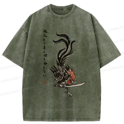 Tokyo-Tiger I Can't Get Along Well With Others Washed T-Shirt