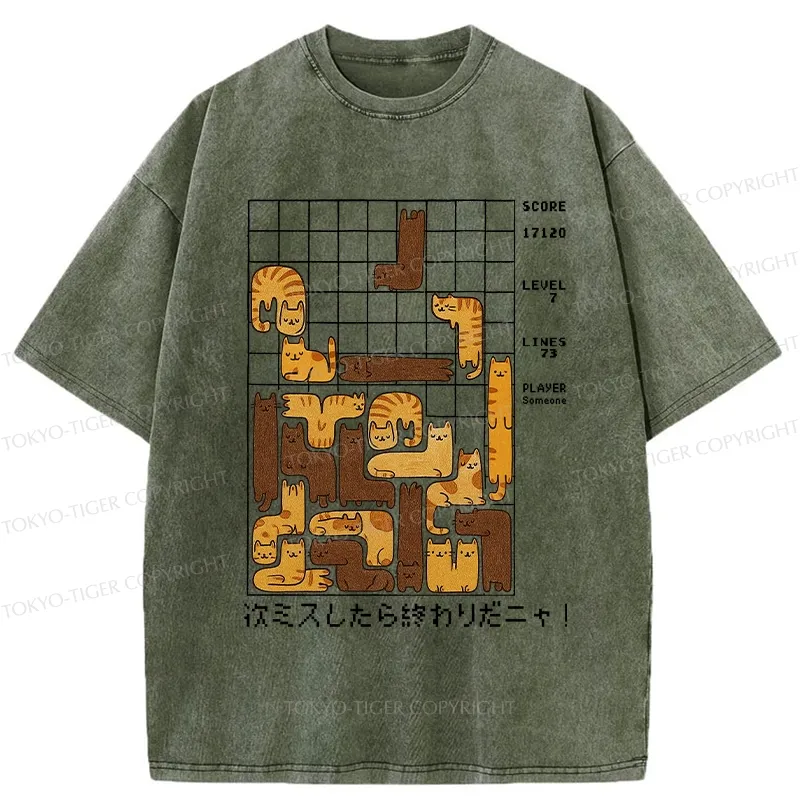 Tokyo-Tiger Funny Next Mistake Is The End Washed T-Shirt