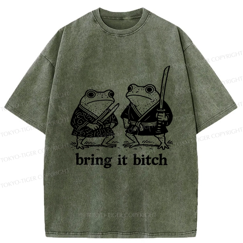 Tokyo-Tiger Bring It Samurai Frog Washed T-Shirt