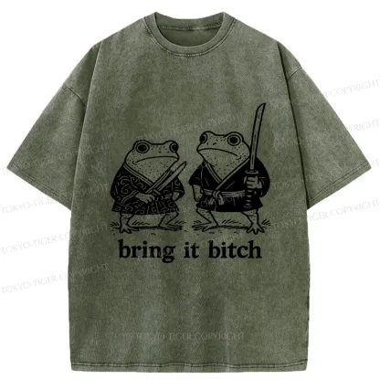 Tokyo-Tiger Bring It Samurai Frog Washed T-Shirt