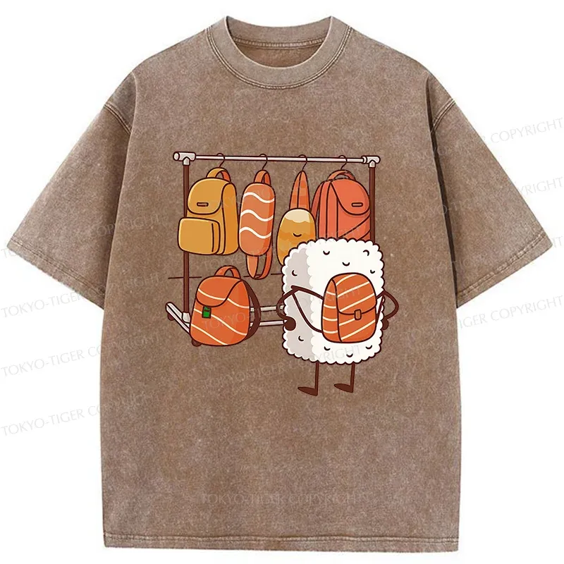 Tokyo-Tiger Sushi Is Selecting Backpacks Washed T-Shirt