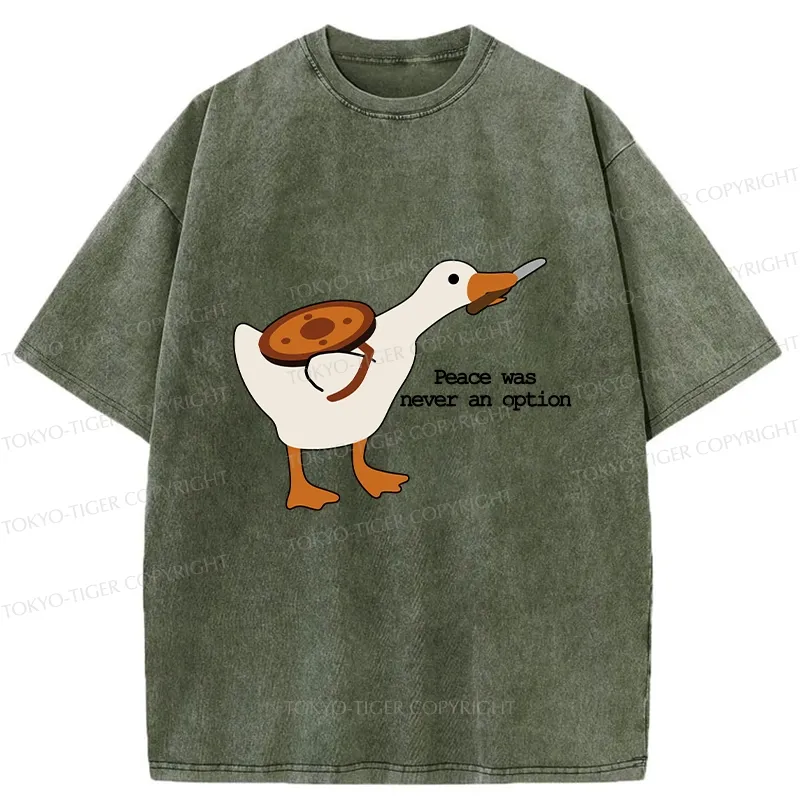 Tokyo-Tiger Peace Was Never An Option Washed T-Shirt