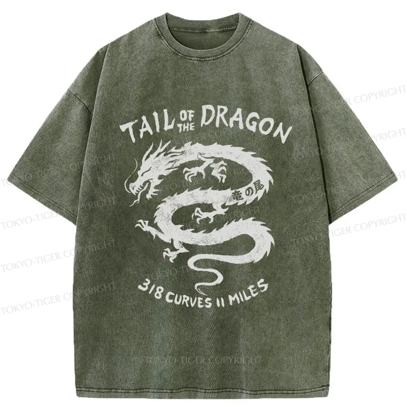 Tokyo-Tiger Tail Of The Dragon Washed T-Shirt
