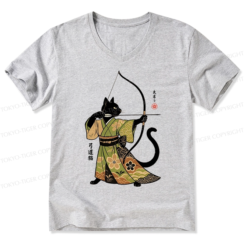 Tokyo-Tiger Japan Cat Archery V-Neck Classic T-Shirt