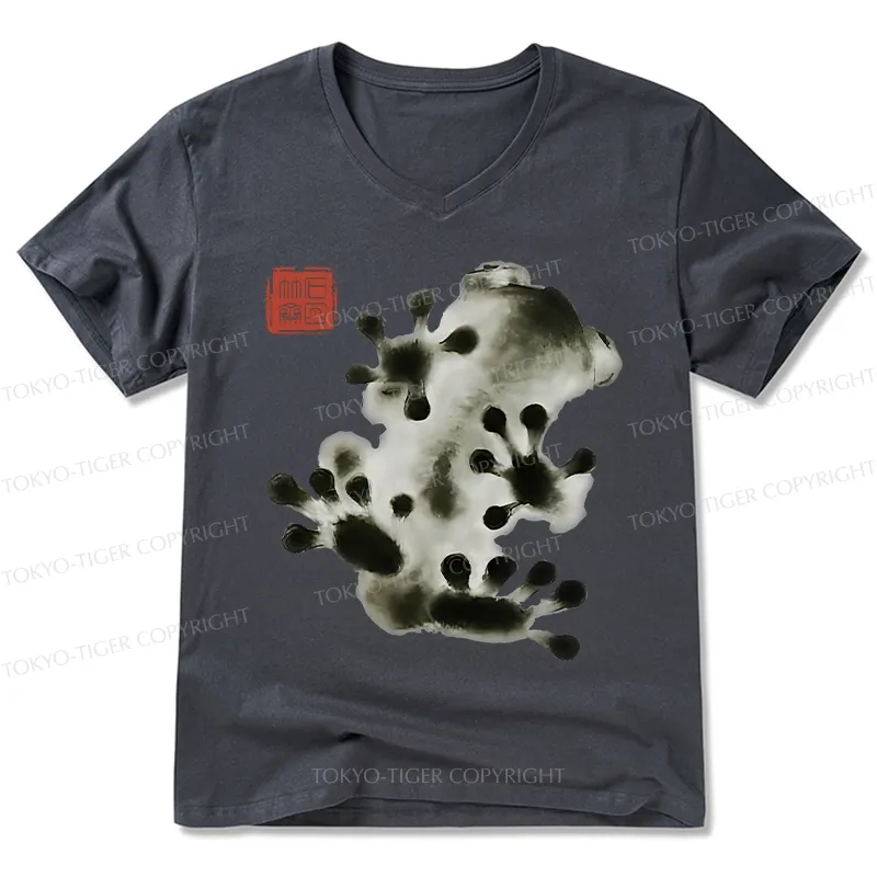 Tokyo-Tiger Ink Painting Frog V-Neck Classic T-Shirt