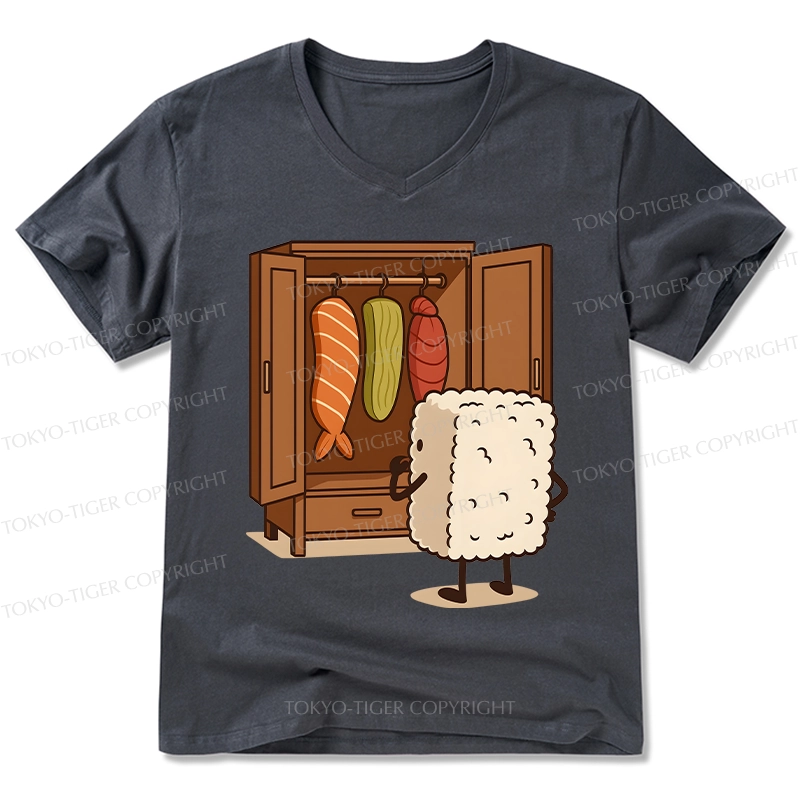 Tokyo-Tiger Sushi Pick Out Clothes V-Neck Classic T-Shirt