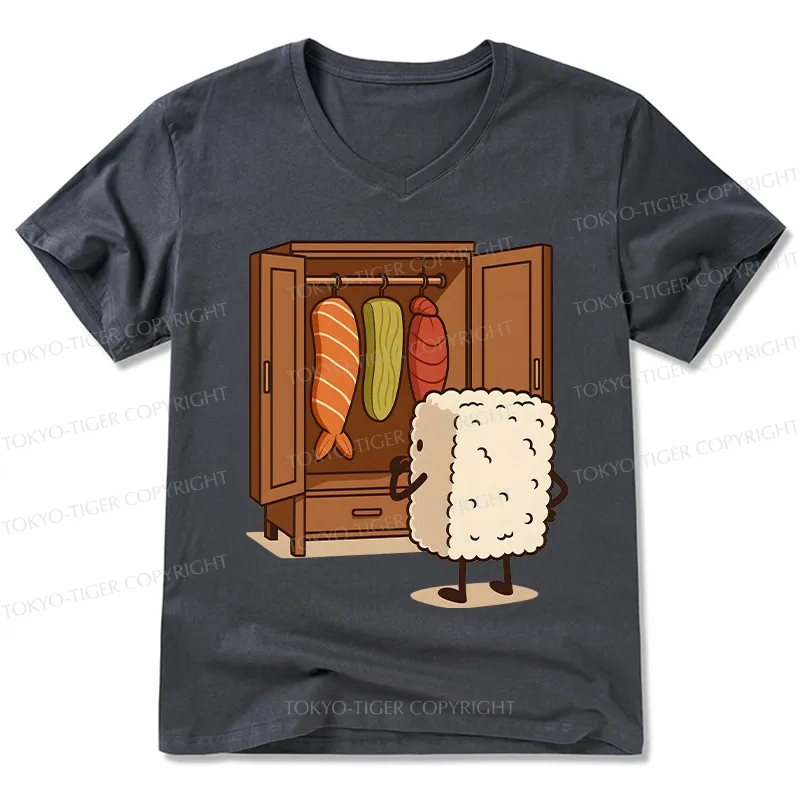 Tokyo-Tiger Sushi Pick Out Clothes V-Neck Classic T-Shirt