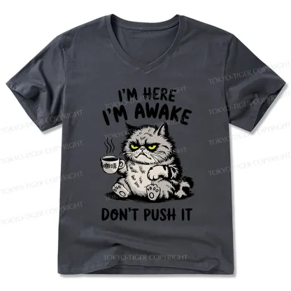 Tokyo-Tiger Tired Cat V-Neck Classic T-Shirt