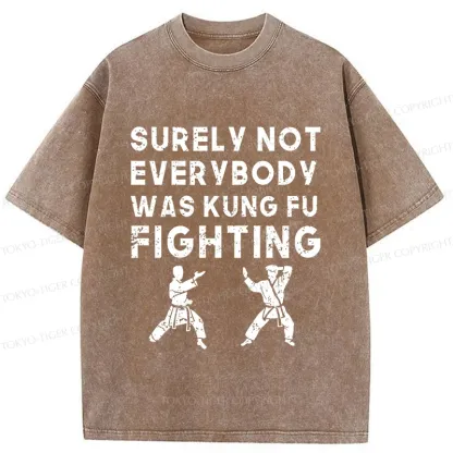 Tokyo-Tiger Funny Kung Fu Washed T-Shirt