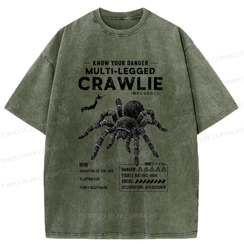 Tokyo-Tiger Scary Multi-Legged Crawlie Washed T-Shirt