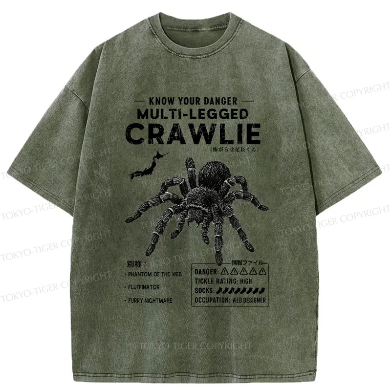 Tokyo-Tiger Scary Multi-Legged Crawlie Washed T-Shirt