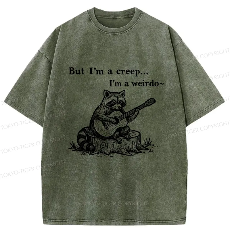 Tokyo-Tiger I'm A Weirdo Funny Washed T-Shirt