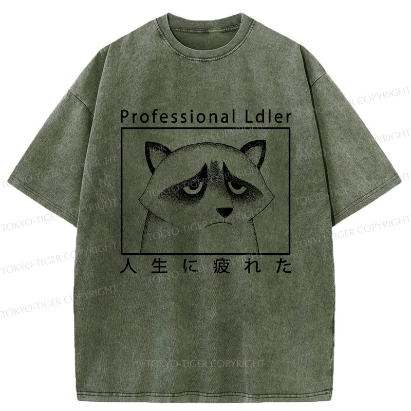 Tokyo-Tiger Professional Ldler Raccoon Washed T-Shirt