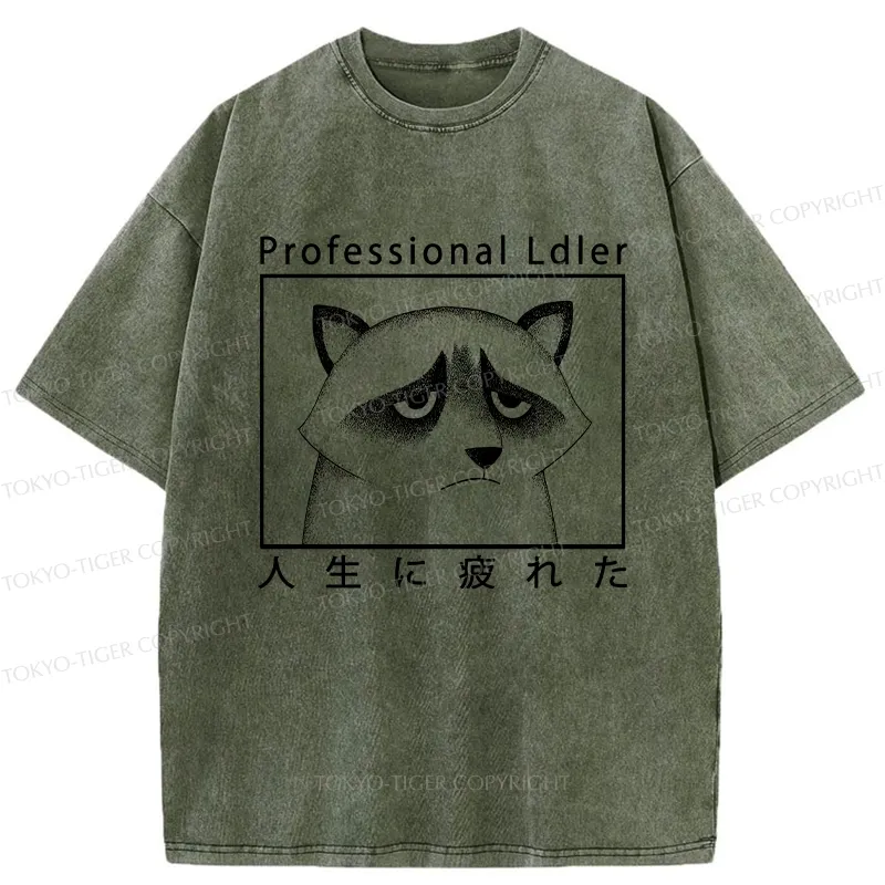 Tokyo-Tiger Professional Ldler Raccoon Washed T-Shirt